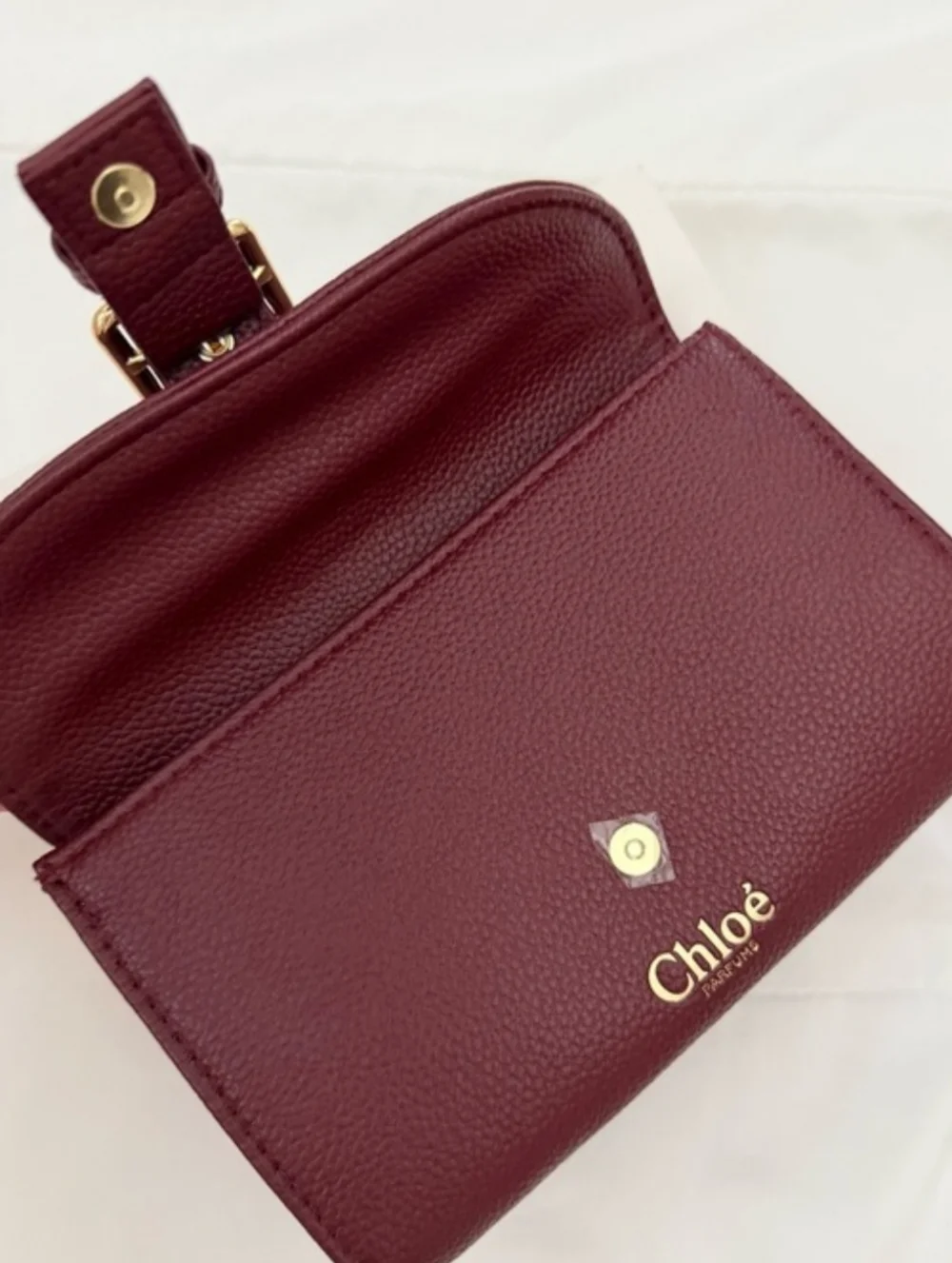 CHLOE Burgundy Feaux Leather Wallet Clutch